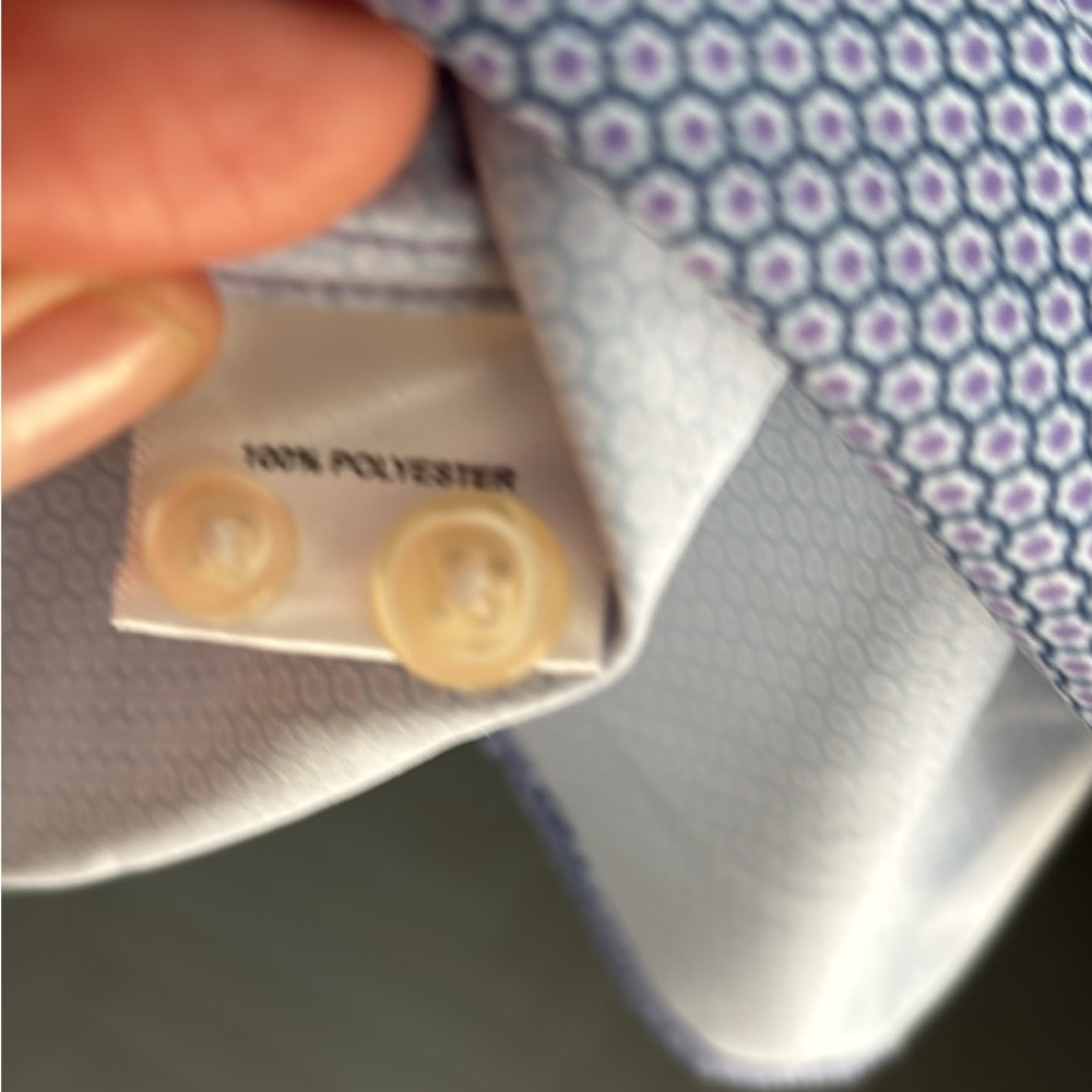 Peter Millar Light Blue Patterned Button Down Shi… - image 5